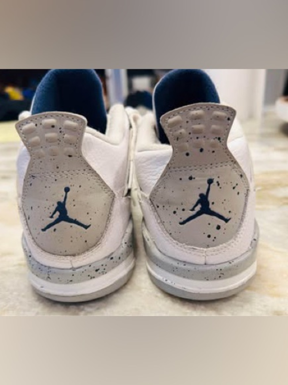 Jordan Kids White, Navy and Gray Athletic Sneakers - Picture 3 of 4